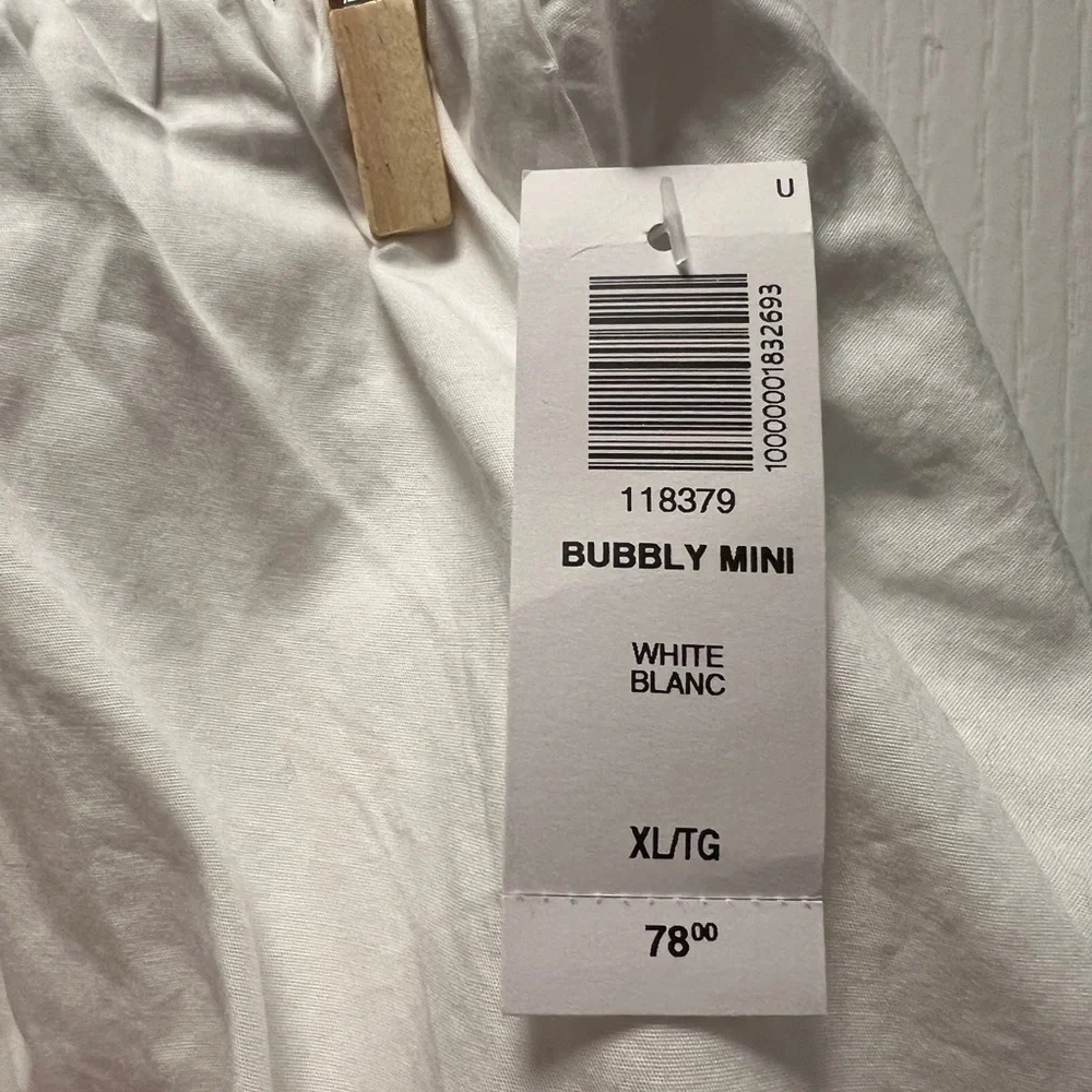 NWT Aritzia Sunday Best 100% Cotton White Bubbly/Balloon Mini Skirt- Sz XL